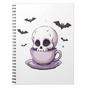 Pastel Goth Schedel in Theekop Notitieboek
