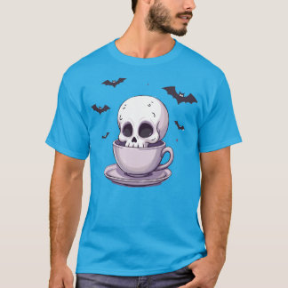 Pastel goth schedel in theekop t-shirt