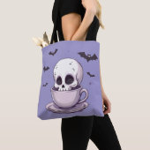 Pastel Goth Skull in Teacup Draagtas (Dichtbij)