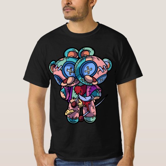 Pastel Goth Two Headed Teddy Bear Voodoo Doll For  T-shirt (Voorkant)