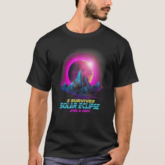 Pastel Goth Vaporwave I Survived Total Solar Eclip T-shirt (Voorkant)
