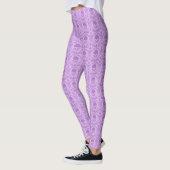 Pastel Gothic Baroque Skull Pattern Leggings (Gauche)