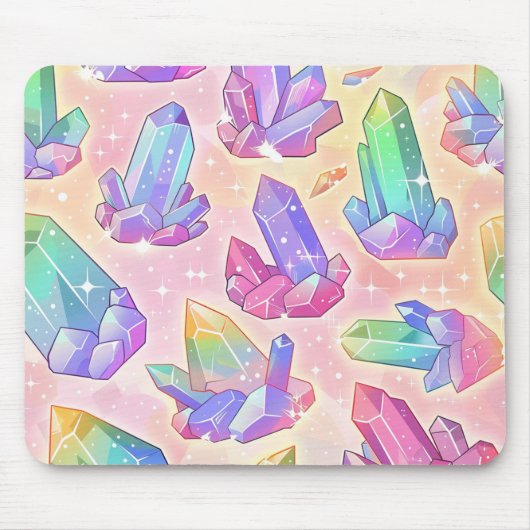 Pastel Gothic Crystal Pattern Pareltjes Kawaii Muismat (Voorkant)