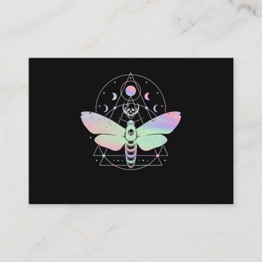 Pastel Gothic Cute Moth Spirituele Moon Visitekaartje (Voorkant)