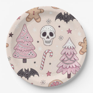 Pastel gothic emo Kerst Papieren Bordje
