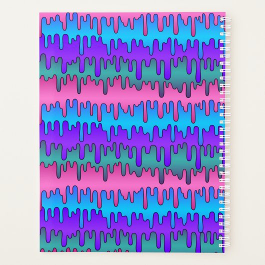 Pastel Gothic Emo Scene Drippy Pattern Planner (Achterkant)