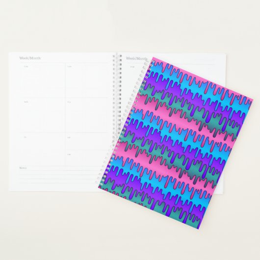 Pastel Gothic Emo Scene Drippy Pattern Planner (Display)