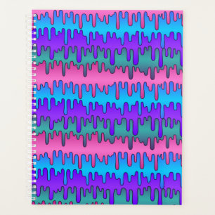 Pastel Gothic Emo Scene Drippy Pattern Planner