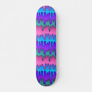 Pastel Gothic Emo Scene Drippy Pattern Skateboard