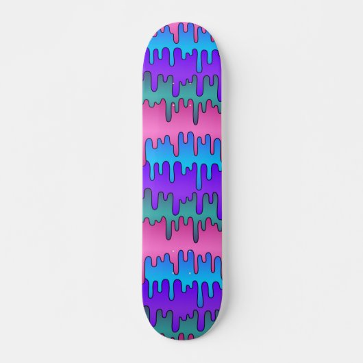 Pastel Gothic Emo Scene Drippy Pattern Skateboard (Voorkant)