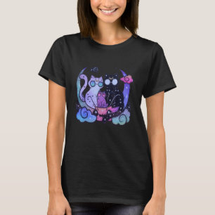 Pastel Gothic Esthetische Kat T-shirt Creepy Alien