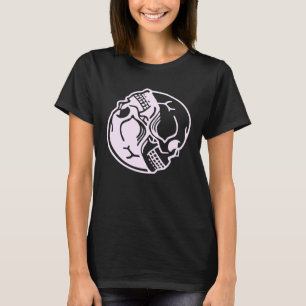 Pastel Gothic esthetische roze Ying Yang schedel G T-shirt