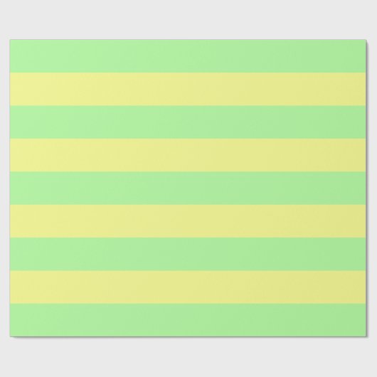 Pastel Gothic Groene en Gele Awning Stripes Cadeaupapier (Vlak)