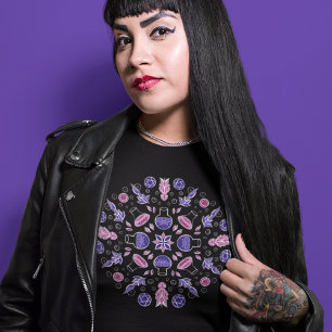 Pastel Gothic Heksendrankjes met Paarse Pentagramm T-shirt