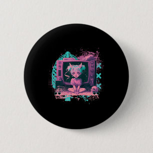 Pastel Gothic Kawaii Creepy Cute Menhera Sad Anime Ronde Button 5,7 Cm