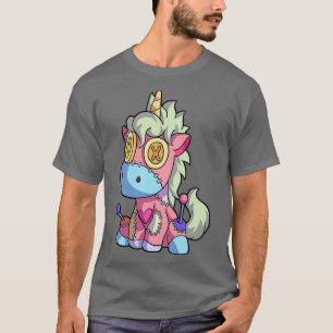 Pastel Gothic Kawaii Eenhoorn Creepy Schattige Voo T-shirt