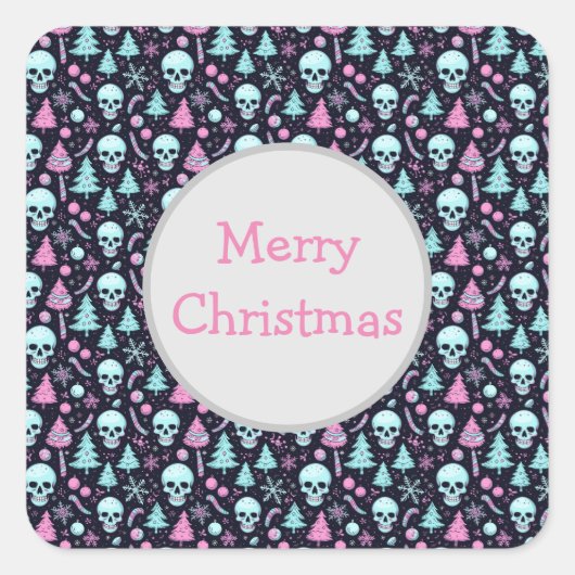 Pastel Gothic Kerst Vierkante Sticker (Voorkant)