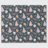 Pastel Gothic Kerstmis Cadeaupapier (Vlak)