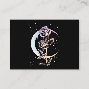 Pastel Gothic Moon Flower Witchy Visitekaartje