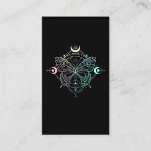Pastel Gothic Moon Gothic Wicca Crescent Butterfly Visitekaartje