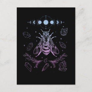 Pastel Gothic Moon Insect Gothic Wicca Crescent Be Briefkaart