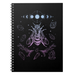Pastel Gothic Moon Insect Gothic Wicca Crescent Be Notitieboek