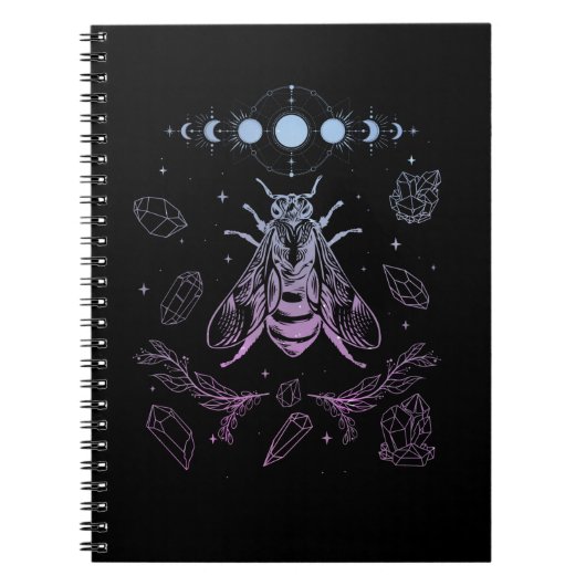 Pastel Gothic Moon Insect Gothic Wicca Crescent Be Notitieboek (Voorkant)