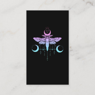 Pastel Gothic Moon Kawaii Aesthethetische Moth Visitekaartje