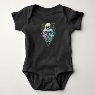Pastel Gothic Moon Skull Gothic Wicca Crescent Mot Romper