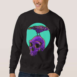 Pastel Gothic Raven Crow Skull Emo Punk Gothic Bir Trui