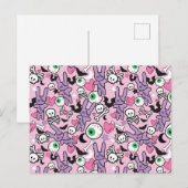 Pastel Gothic Rockabilly Spooky Bunny Briefkaart (Voorkant / Achterkant)