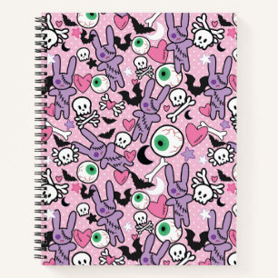 Pastel Gothic Rockabilly Spooky Bunny Notitieboek