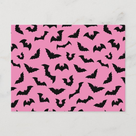 Pastel gothic roze vleermuizen halloween briefkaart (Voorkant)