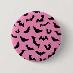 Pastel gothic roze vleermuizen halloween ronde button 5,7 cm