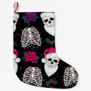 Pastel Gothic Santa Skull Kleine Kerstsok