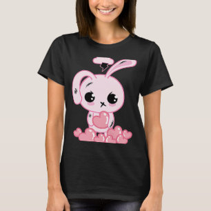 Pastel Gothic Schattige Roze Konijntje Onder Storm T-shirt