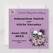 Pastel Gothic stijl bruiloft Stationery Witchy Save The Date (Voorkant)