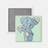 Pastel Gothic Teddy Bear Magneet (Voorkant / Achterkant)