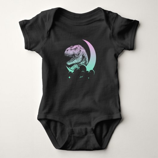 Pastel Gothic Trex Moon Wiccan Dinosaurs Romper (Voorkant)