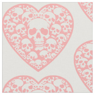 Pastel gothic valentijnen roze hart schedel stof