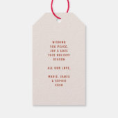 Pastel & Gouden Kerstboom 3 Fotocollage Cadeaulabel (Achterkant)