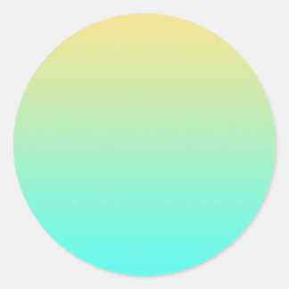 Pastel Gradiënt Achtergrond Turquoise Geel Ronde Sticker