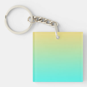Pastel Gradiënt Achtergrond Turquoise Geel Sleutelhanger
