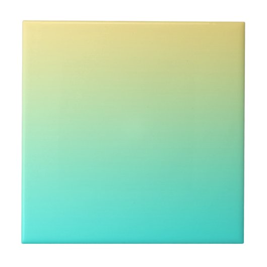 Pastel Gradiënt Achtergrond Turquoise Geel Tegeltje (Voorkant)