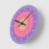 Pastel Gradient avec Étoiles horloge murale (Angle)