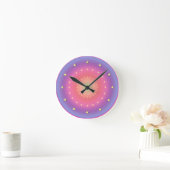 Pastel Gradient avec Étoiles horloge murale (Maison)