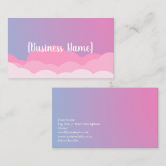 Pastel Gradient Business Card with Clouds | Custom Visitekaartje
