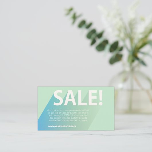 Pastel Gradient Green Carte de visite de réduction (Debout devant)