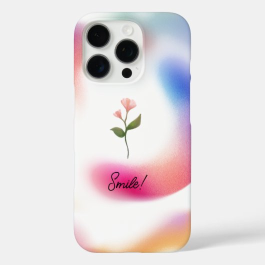 Pastel Gradient iPhone Case – Floral Design (Achterkant)