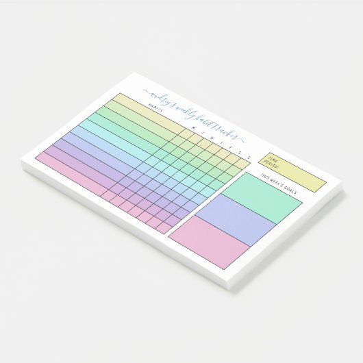 Pastel Gradient Paarse Groene Wekelijkse Habit Tra Post-it® Notes (Schuin)
